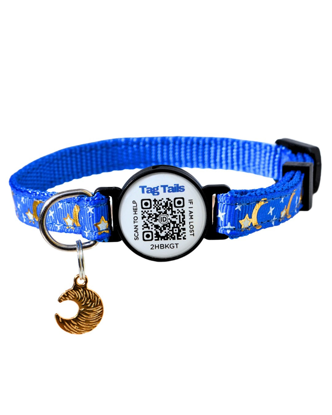 Luna Blå Reflex - Katt Halsband med Inbyggd QR